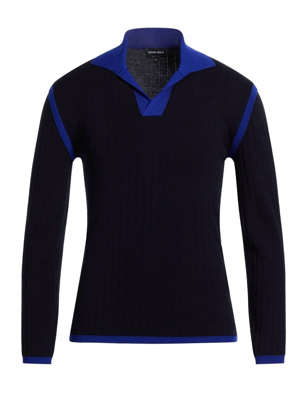Giorgio Armani Navy Sweater with Royal Blue Trim